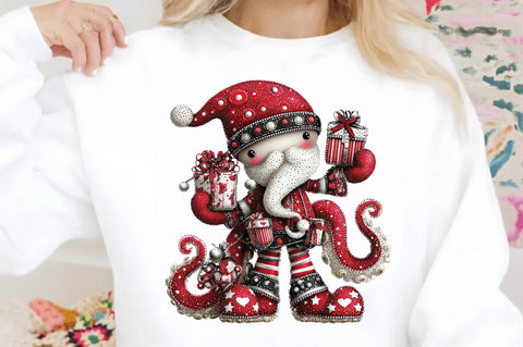 Festive Christmas Gnome Holding Presents PNG Sublimation SVGArt 