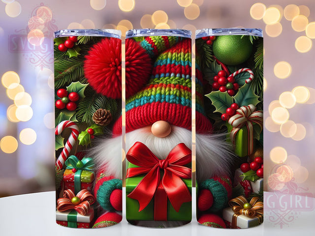 Festive Christmas Gnome Holiday Tumbler, Holiday Gnome Sublimation, Cute Christmas Wrap Design, 20oz Skinny Tumbler Wrap, Festive Holiday Drinkware, Merry Christmas Gnome Wrap, Winter Gnome Sublimation Sublimation SvggirlplusArt 