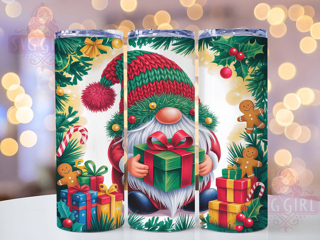 Festive Christmas Gnome Holiday Tumbler, Holiday Gnome Sublimation, Cute Christmas Wrap Design, 20oz Skinny Tumbler Wrap, Festive Holiday Drinkware, Merry Christmas Gnome Wrap, Winter Gnome Sublimation Sublimation SvggirlplusArt 