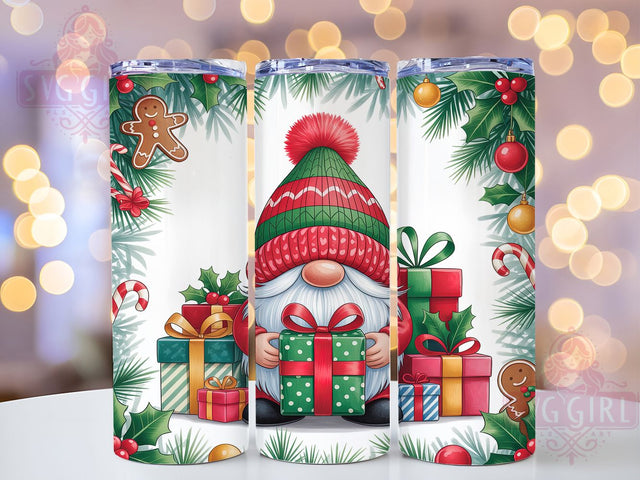 Festive Christmas Gnome Holiday Tumbler, Holiday Gnome Sublimation, Cute Christmas Wrap Design, 20oz Skinny Tumbler Wrap, Festive Holiday Drinkware, Merry Christmas Gnome Wrap, Winter Gnome Sublimation Sublimation SvggirlplusArt 