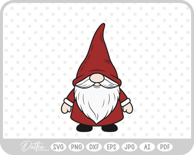 Festive Christmas Gnome SVG DottieDigitals 