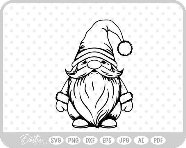 Festive Christmas Gnome SVG DottieDigitals 