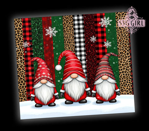 Festive Christmas Gnome Tumbler, Christmas Tumbler, Gnome Design, Leopard Plaid Cup, Glitter Drinkware, Holiday Gift, Sublimation Wrap, Festive Tumbler Sublimation SvggirlplusArt 