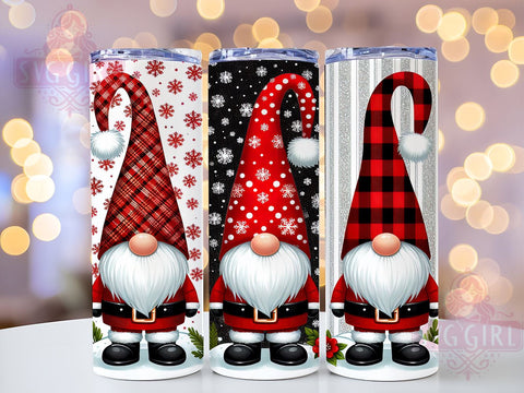 Festive Christmas Gnome Tumbler, Christmas Tumbler, Gnome Design, Leopard Plaid Cup, Glitter Drinkware, Holiday Gift, Sublimation Wrap, Festive Tumbler Sublimation SvggirlplusArt 