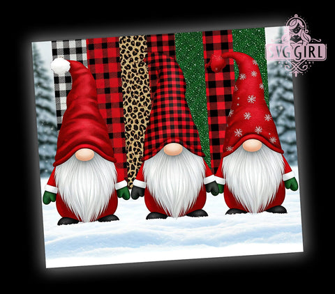 Festive Christmas Gnome Tumbler, Christmas Tumbler, Gnome Design, Leopard Plaid Cup, Glitter Drinkware, Holiday Gift, Sublimation Wrap, Festive Tumbler Sublimation SvggirlplusArt 