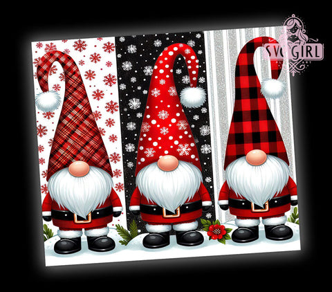 Festive Christmas Gnome Tumbler, Christmas Tumbler, Gnome Design, Leopard Plaid Cup, Glitter Drinkware, Holiday Gift, Sublimation Wrap, Festive Tumbler Sublimation SvggirlplusArt 