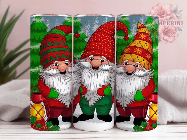 Festive Christmas Gnome Tumbler, Holiday Gnome Art, Gnome Tumbler, 20Oz Wrap Design, Christmas Sublimation, Festive Gnome, Holiday Tumbler Sublimation Li Zamperini 