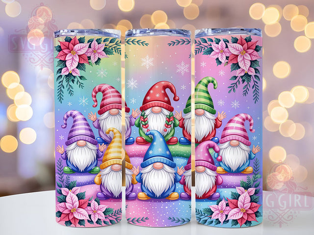 Festive Christmas Gnome Tumbler, Holiday Tumbler Design, 20Oz Sublimation, Cute Gnome Art, Festive Printable, Winter Gnome Wrap, Christmas Theme Design Sublimation SvggirlplusArt 