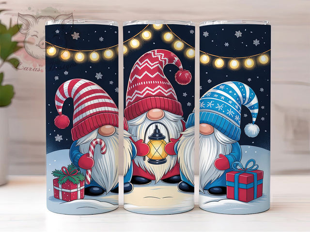 Festive Christmas Gnome Winter Tumbler, Holiday Wrap, Cute Winter Design, 20Oz Tumbler, Sublimation Design, Festive Vibes, Nordic Gnome Sublimation Lara' s Designs 