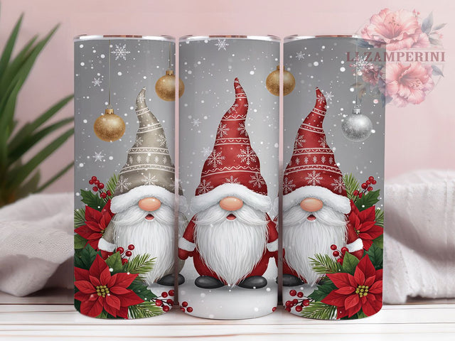 Festive Christmas Gnomes Holiday Tumbler, Festive Gnome Wrap, Holiday Gnome Sublimation, Cute Winter Cup, 20Oz Skinny Tumbler Wrap, Whimsical Christmas Mug, Nordic Gnome Design Sublimation Li Zamperini 