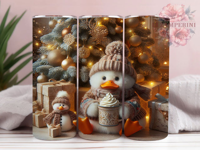 Festive Christmas Goose Tumbler, Holiday Tree Wrap, 20Oz Skinny Tumbler, Festive Goose Sublimation, Winter Farmhouse Design, Funny Holiday Bird Wrap, Cozy Christmas Tumbler Sublimation Li Zamperini 