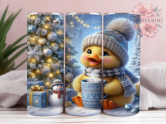Festive Christmas Goose Tumbler, Holiday Tree Wrap, 20Oz Skinny Tumbler, Festive Goose Sublimation, Winter Farmhouse Design, Funny Holiday Bird Wrap, Cozy Christmas Tumbler Sublimation Li Zamperini 