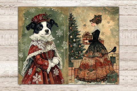 Festive Christmas Junk Journal Pages | Whimsical Printable SVG GlamArtZhanna 