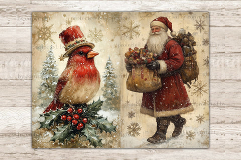 Festive Christmas Junk Journal Pages | Whimsical Printable SVG GlamArtZhanna 