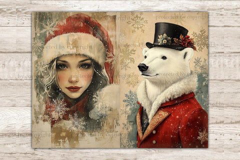 Festive Christmas Junk Journal Pages | Whimsical Printable SVG GlamArtZhanna 