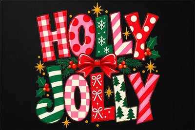 Festive Christmas Lettering PNG – Plaid Typography SVG BillahCrafts 