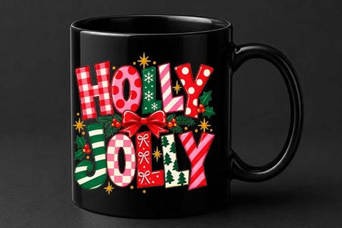 Festive Christmas Lettering PNG – Plaid Typography SVG BillahCrafts 