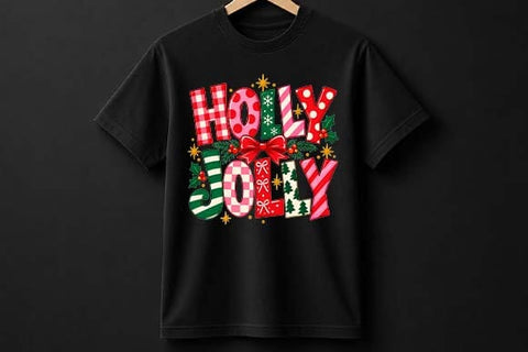 Festive Christmas Lettering PNG – Plaid Typography SVG BillahCrafts 