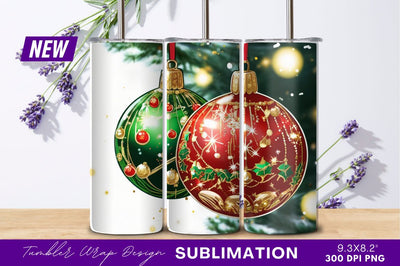 Festive Christmas Ornaments Red And Green Holiday Sublimation Regulrcrative 