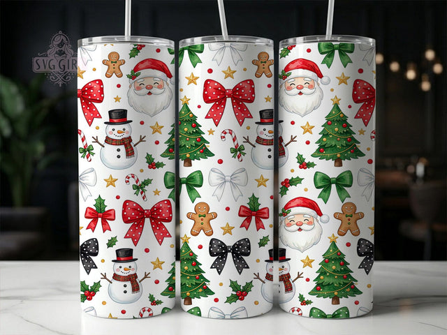 Festive Christmas Pattern 20oz Tumbler, Festive Xmas Pattern, Christmas Pattern, Festive Christmas, Festive Pattern, Holiday Pattern, Christmas Tumbler, 20oz Tumbler Wrap Sublimation SvggirlplusArt 