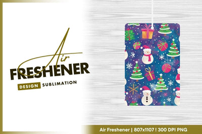 Festive Christmas Pattern Snowmen Gift Boxes and Trees on Blue Background Sublimation Regulrcrative 