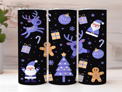 Festive Christmas Pattern Tumbler, Holiday Print Wrap, Festive Sublimation Design, Seasonal Cup Art, 20Oz Skinny Tumbler Wrap, Winter Pattern Mug, Decorative Christmas Design Sublimation Lara' s Designs 