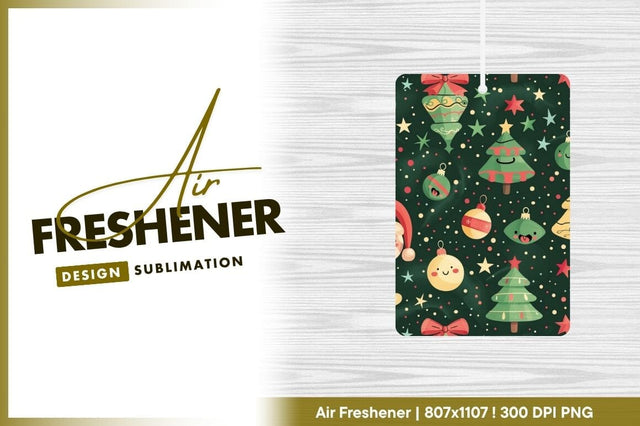 Festive Christmas Pattern with Ornaments Trees Stars and Dots on Dark Green Background Sublimation Regulrcrative 