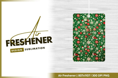 Festive Christmas Pattern with Santa Claus Snowflakes and Ornaments on Green Background Sublimation Regulrcrative 