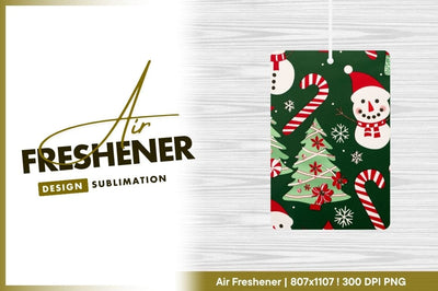 Festive Christmas Pattern with Snowmen Candy Canes and Christmas Trees on Green Background Sublimation Regulrcrative 