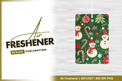 Festive Christmas Pattern with Snowmen Candy Canes Ornaments and Greenery Sublimation Regulrcrative 