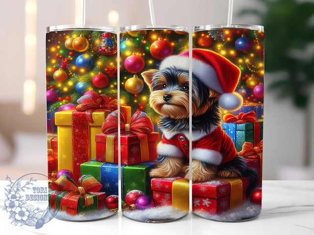 Festive Christmas Puppy Dog Tumbler, Festive Puppy Sublimation Design, Holiday Dog Art, 20oz Xmas Tumbler, Whimsical Dog Mug, Stylish Christmas Cup, Cheerful Puppy Wrap Sublimation ToriDesigns 