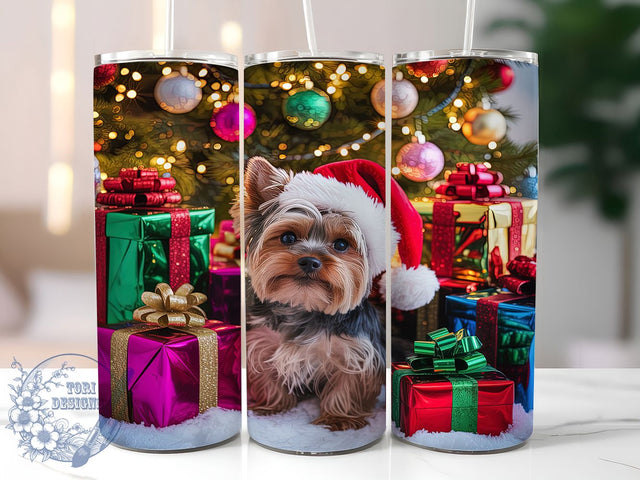 Festive Christmas Puppy Dog Tumbler, Festive Puppy Sublimation Design, Holiday Dog Art, 20oz Xmas Tumbler, Whimsical Dog Mug, Stylish Christmas Cup, Cheerful Puppy Wrap Sublimation ToriDesigns 