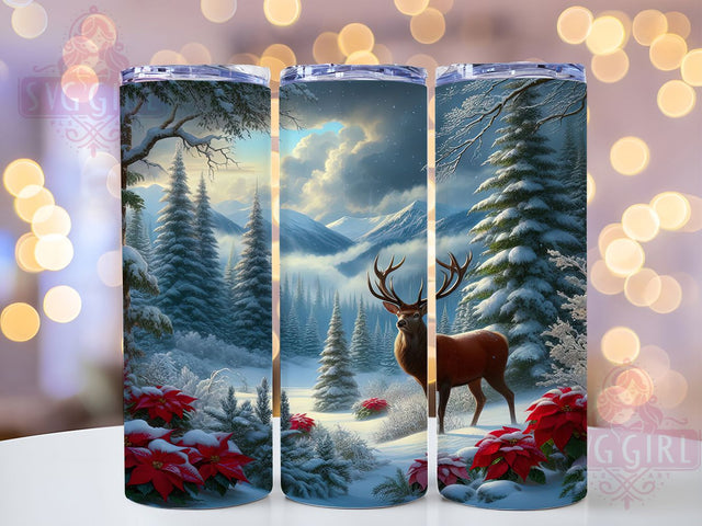 Festive Christmas Reindeer Tumbler, Xmas Sublimation, Christmas Reindeer Art, 20Oz Tumbler Design, Holiday Wrap Printable, Cute Reindeer Design, Festive Christmas Theme Sublimation SvggirlplusArt 
