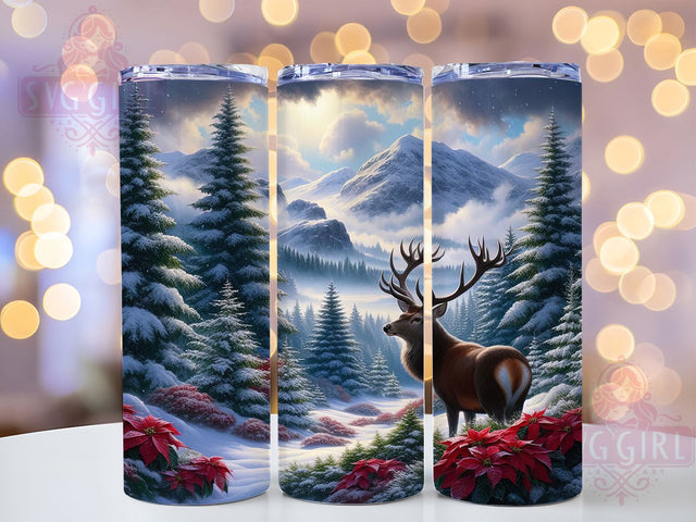 Festive Christmas Reindeer Tumbler, Xmas Sublimation, Christmas Reindeer Art, 20Oz Tumbler Design, Holiday Wrap Printable, Cute Reindeer Design, Festive Christmas Theme Sublimation SvggirlplusArt 