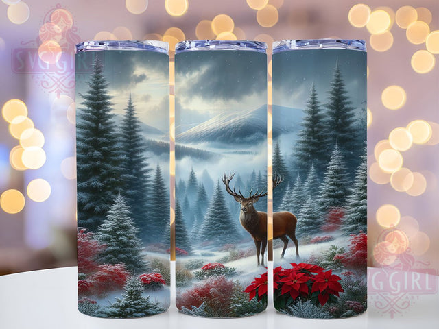 Festive Christmas Reindeer Tumbler, Xmas Sublimation, Christmas Reindeer Art, 20Oz Tumbler Design, Holiday Wrap Printable, Cute Reindeer Design, Festive Christmas Theme Sublimation SvggirlplusArt 