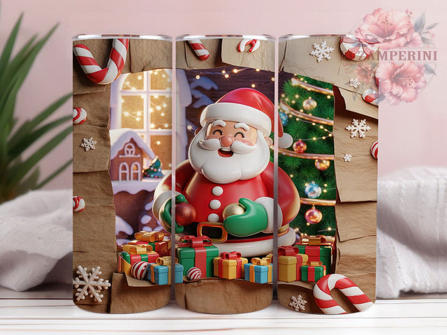 Festive Christmas Santa Holiday Tumbler, Festive Holiday Sublimation Design, Cheerful Santa Cup Art, 20oz Xmas Tumbler, Whimsical Santa Mug, Stylish Christmas Cup, Cozy Holiday Wrap Sublimation Li Zamperini 