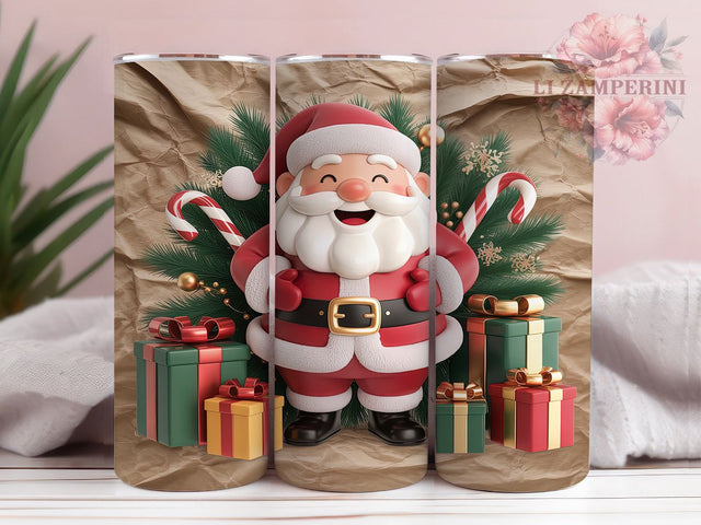 Festive Christmas Santa Holiday Tumbler, Festive Holiday Sublimation Design, Cheerful Santa Cup Art, 20oz Xmas Tumbler, Whimsical Santa Mug, Stylish Christmas Cup, Cozy Holiday Wrap Sublimation Li Zamperini 