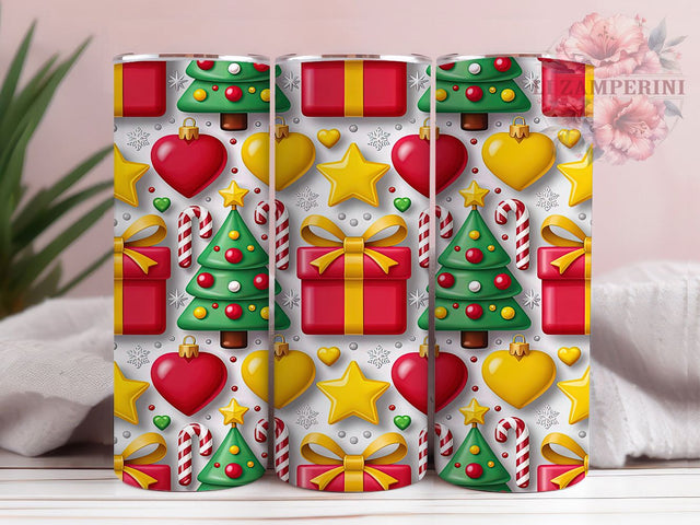 Festive Christmas Seamless Tumbler, Holiday Pattern Design, Festive Seamless Print, 20Oz Sublimation Wrap, Christmas Icons Art, Holiday Repeat Texture, Tumbler Sublimation Sublimation Li Zamperini 