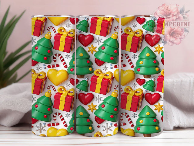 Festive Christmas Seamless Tumbler, Holiday Pattern Design, Festive Seamless Print, 20Oz Sublimation Wrap, Christmas Icons Art, Holiday Repeat Texture, Tumbler Sublimation Sublimation Li Zamperini 