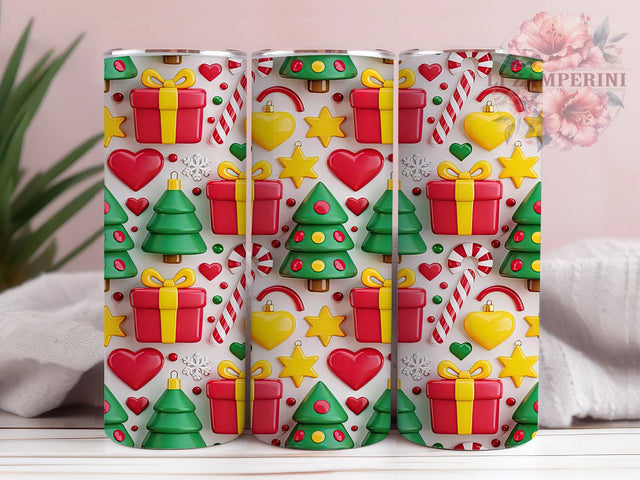 Festive Christmas Seamless Tumbler, Holiday Pattern Design, Festive Seamless Print, 20Oz Sublimation Wrap, Christmas Icons Art, Holiday Repeat Texture, Tumbler Sublimation Sublimation Li Zamperini 