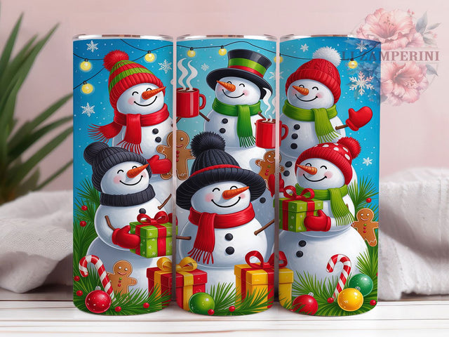 Festive Christmas Snowman Tumbler, Holiday Winter Art, Snowman Tumbler, 20Oz Wrap Design, Winter Sublimation, Festive Snowman, Holiday Season Design Sublimation Li Zamperini 
