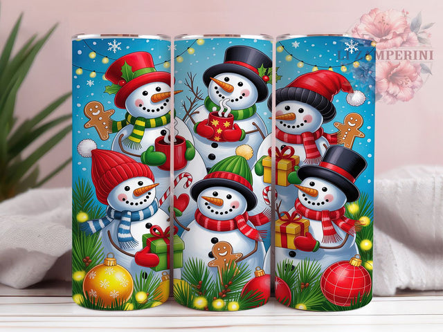 Festive Christmas Snowman Tumbler, Holiday Winter Art, Snowman Tumbler, 20Oz Wrap Design, Winter Sublimation, Festive Snowman, Holiday Season Design Sublimation Li Zamperini 