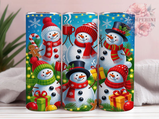 Festive Christmas Snowman Tumbler, Holiday Winter Art, Snowman Tumbler, 20Oz Wrap Design, Winter Sublimation, Festive Snowman, Holiday Season Design Sublimation Li Zamperini 