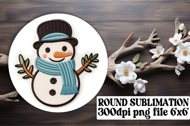 Festive Christmas Spirit 3D Embroidered Circle Keychain Coaster Sublimation afrosvg 