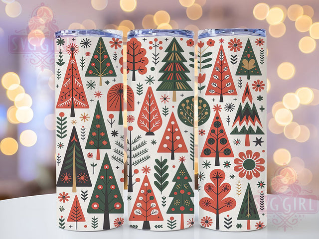 Festive Christmas Tree Tumbler, Festive Wrap, Holiday Design, Winter Tumbler, Seasonal Pattern, 20oz Tumbler, Sublimation Print Sublimation SvggirlplusArt 