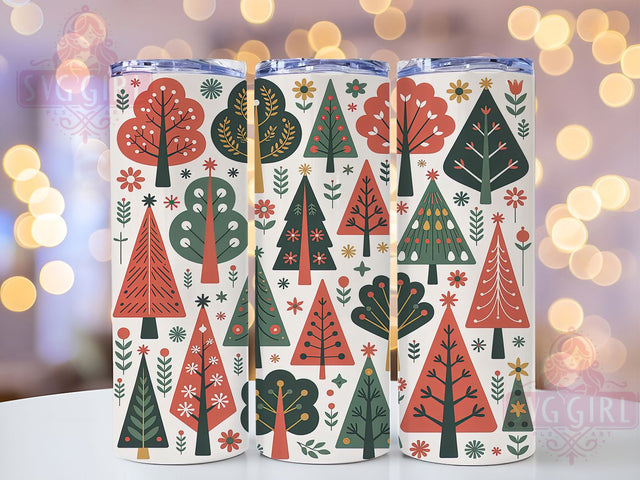 Festive Christmas Tree Tumbler, Festive Wrap, Holiday Design, Winter Tumbler, Seasonal Pattern, 20oz Tumbler, Sublimation Print Sublimation SvggirlplusArt 