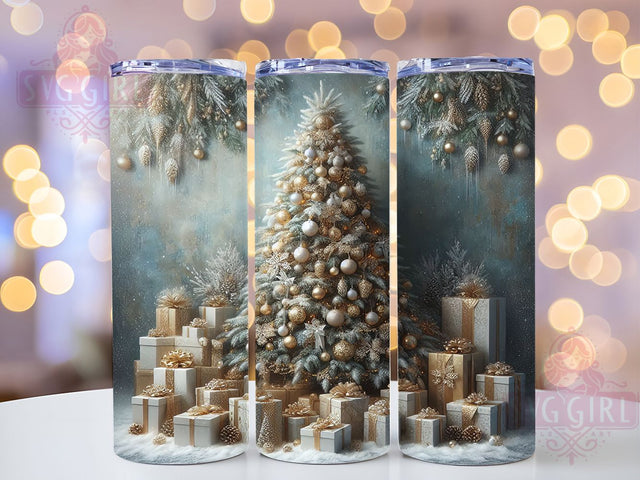 Festive Christmas Tree Tumbler, Holiday Tree Art, Christmas Tumbler, 20Oz Wrap Design, Christmas Sublimation, Festive Tree Design, Winter Holiday Art Sublimation SvggirlplusArt 