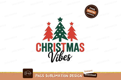 Festive Christmas Trees And Text holiday season Sublimation Designangry 