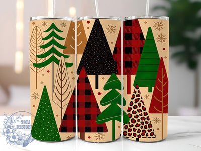 Festive Christmas Trees Tumbler, Holiday Tree Design, Festive Christmas Tumbler, 20Oz Wrap Design, Christmas Sublimation, Winter Holiday Art, Seasonal Tree Theme Sublimation ToriDesigns 