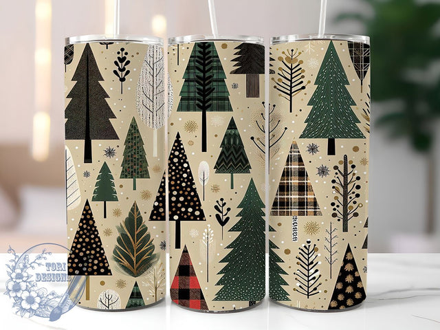 Festive Christmas Trees Tumbler, Holiday Tree Design, Festive Christmas Tumbler, 20Oz Wrap Design, Christmas Sublimation, Winter Holiday Art, Seasonal Tree Theme Sublimation ToriDesigns 